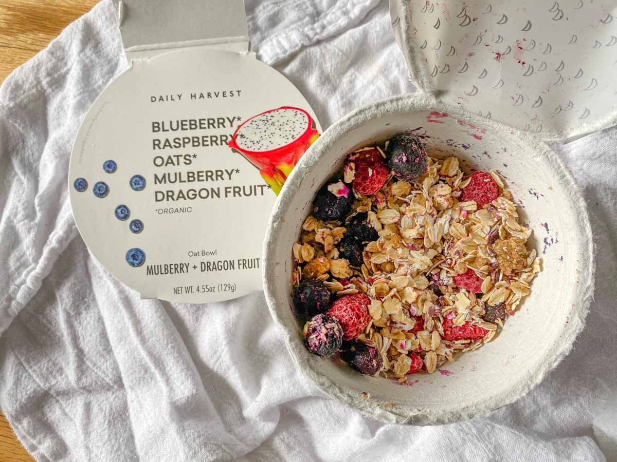 dragon fruit oat bowl from daily harvest still frozen