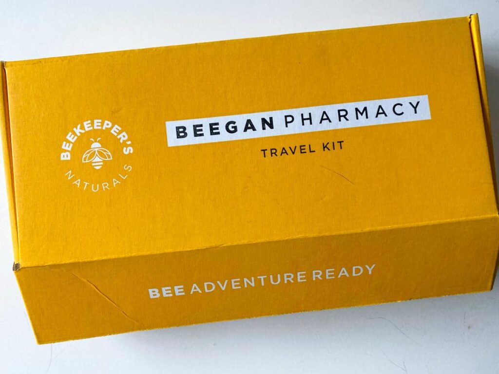beekeepers naturals beegan pharmacy travel kit box