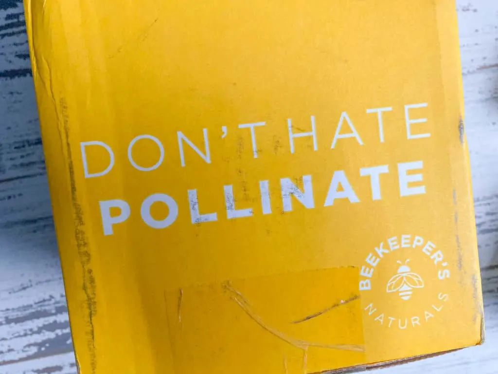 beekeepers naturals delivery box "don't hate, pollinate"