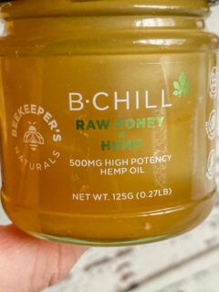 beekeepers naturals b-chill raw honey hemp jar