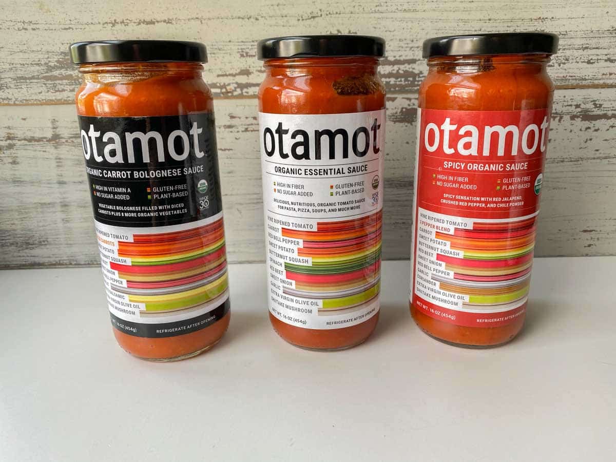 3 jars of Otomat Sauces - Essential, Spicy and Carrot Bolognese