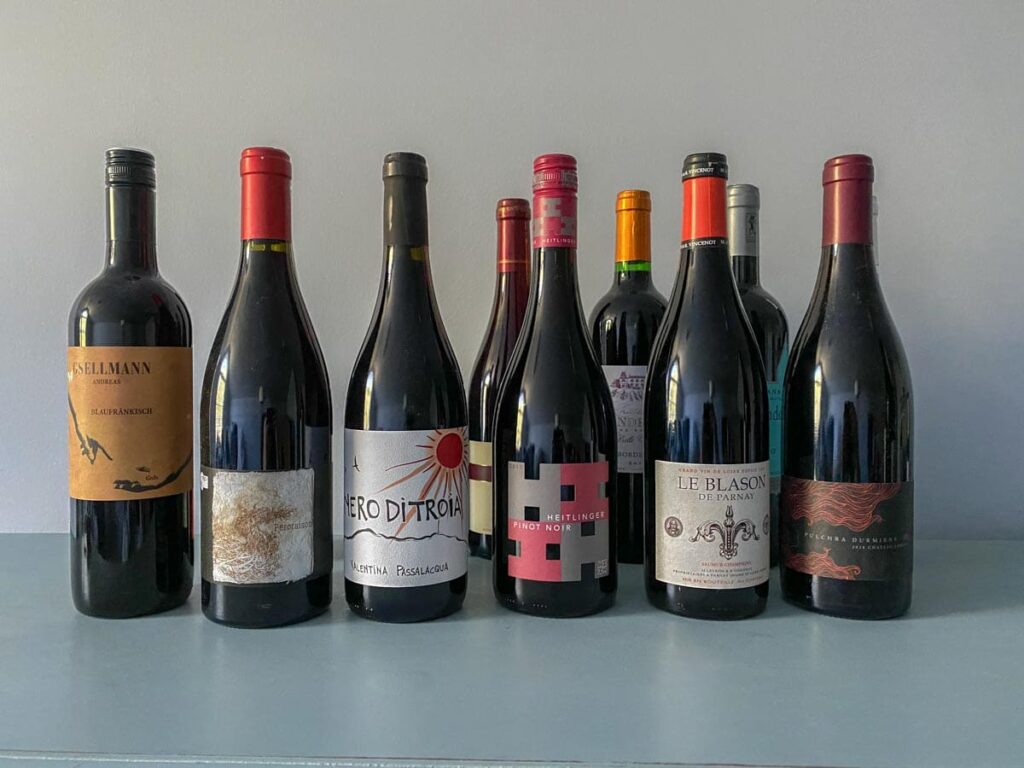 12 bottles of red wine from Dry Farm Wines club