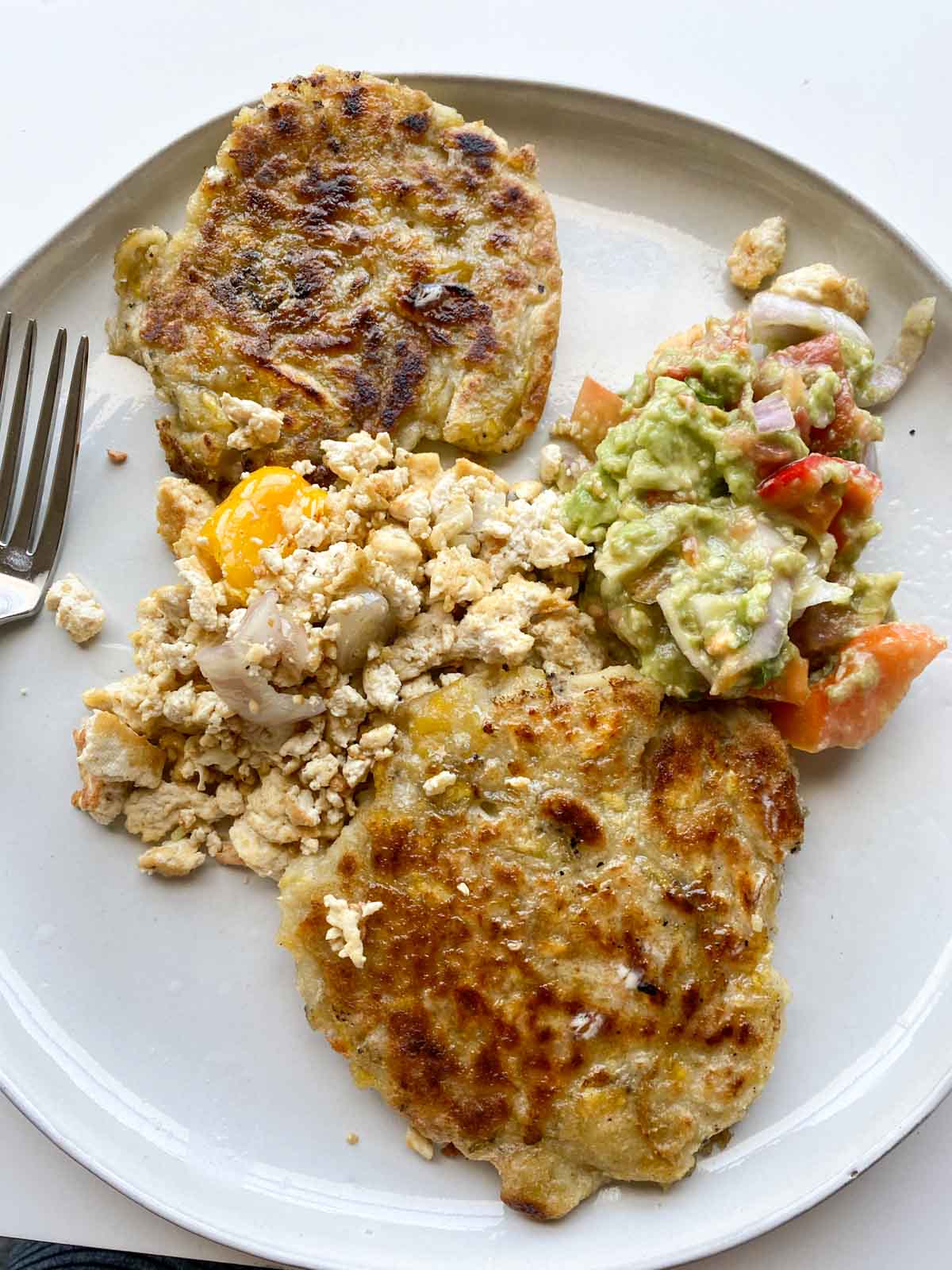 Plantain arepas on a plate