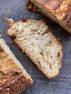 a slice of Wildgrain 7-grain sourdough bread