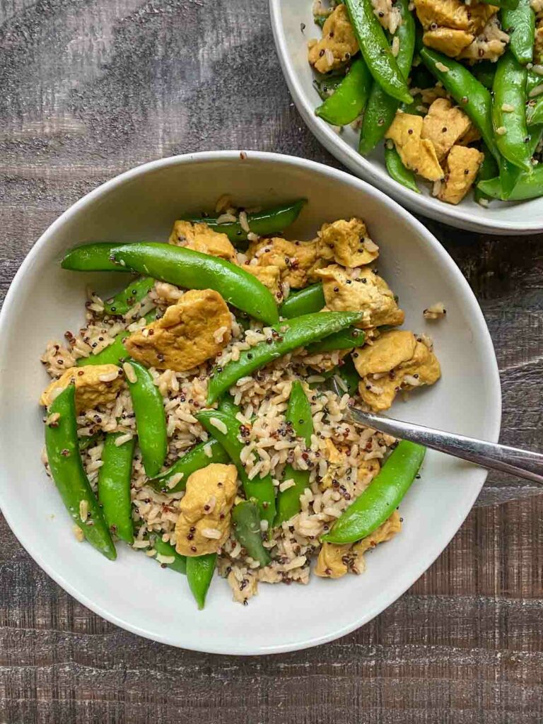 gingery tofu veggie skillet from hungry root