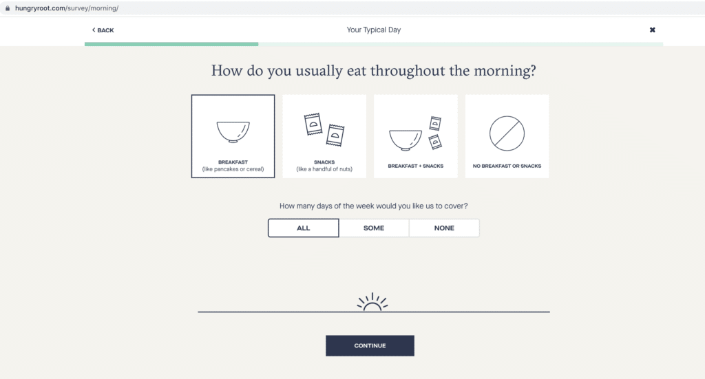 how do you usually eat throughout the morning? hungryroot quiz