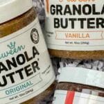 3 jars of granola butter in packaging - original, vanilla and chocolate flavor