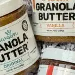 3 jars of granola butter in packaging - original, vanilla and chocolate flavor
