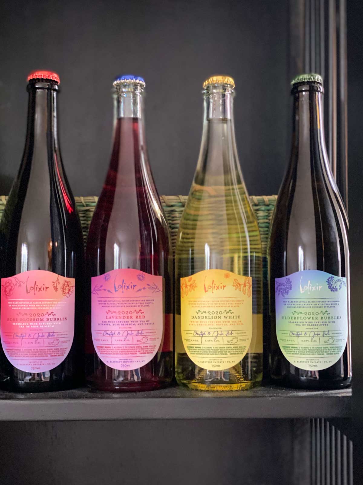 4 bottles of bolixir low alcohol wines from the 2021 limited first release