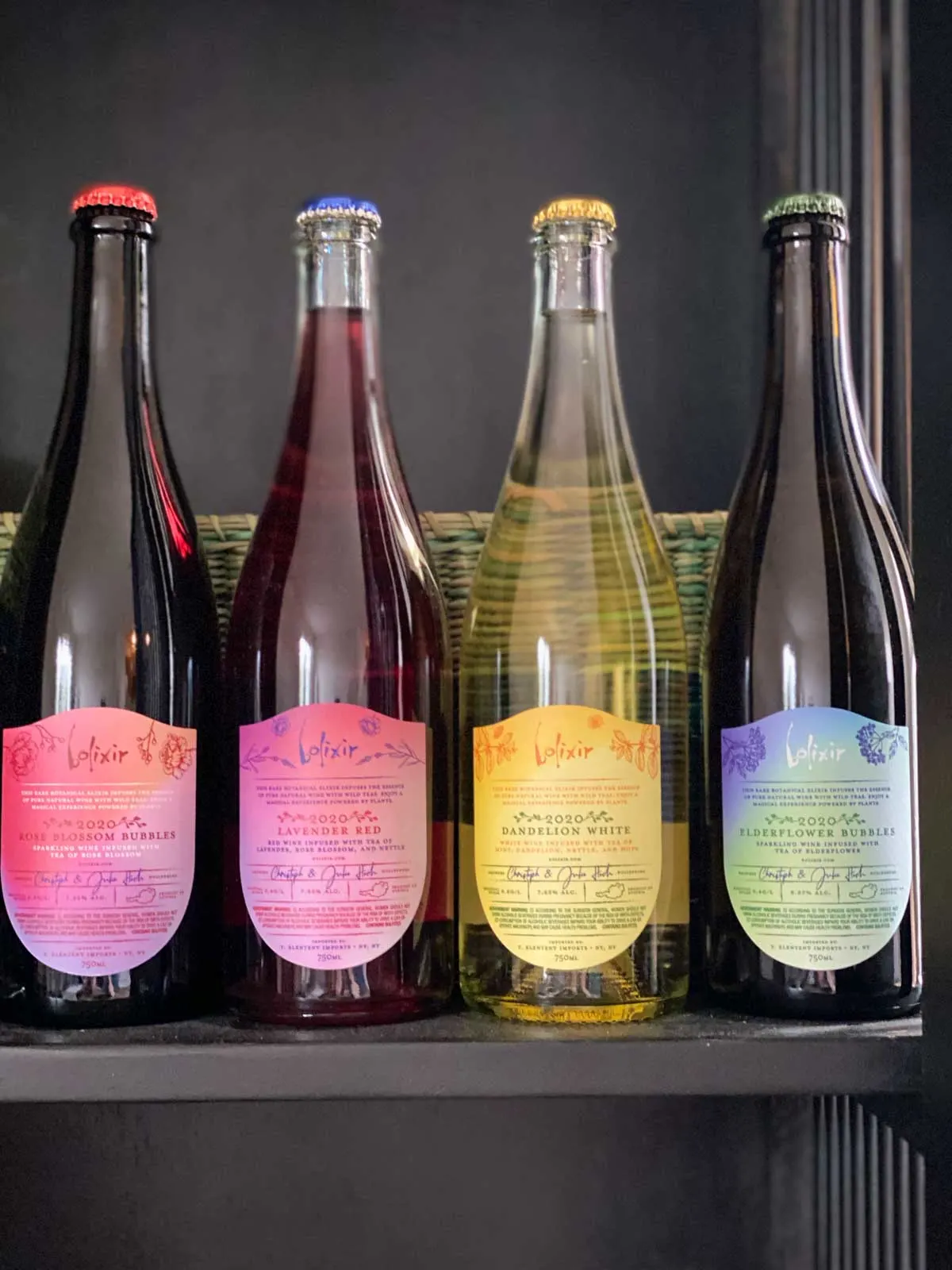 4 bottles of bolixir low alcohol wines from the 2021 limited first release