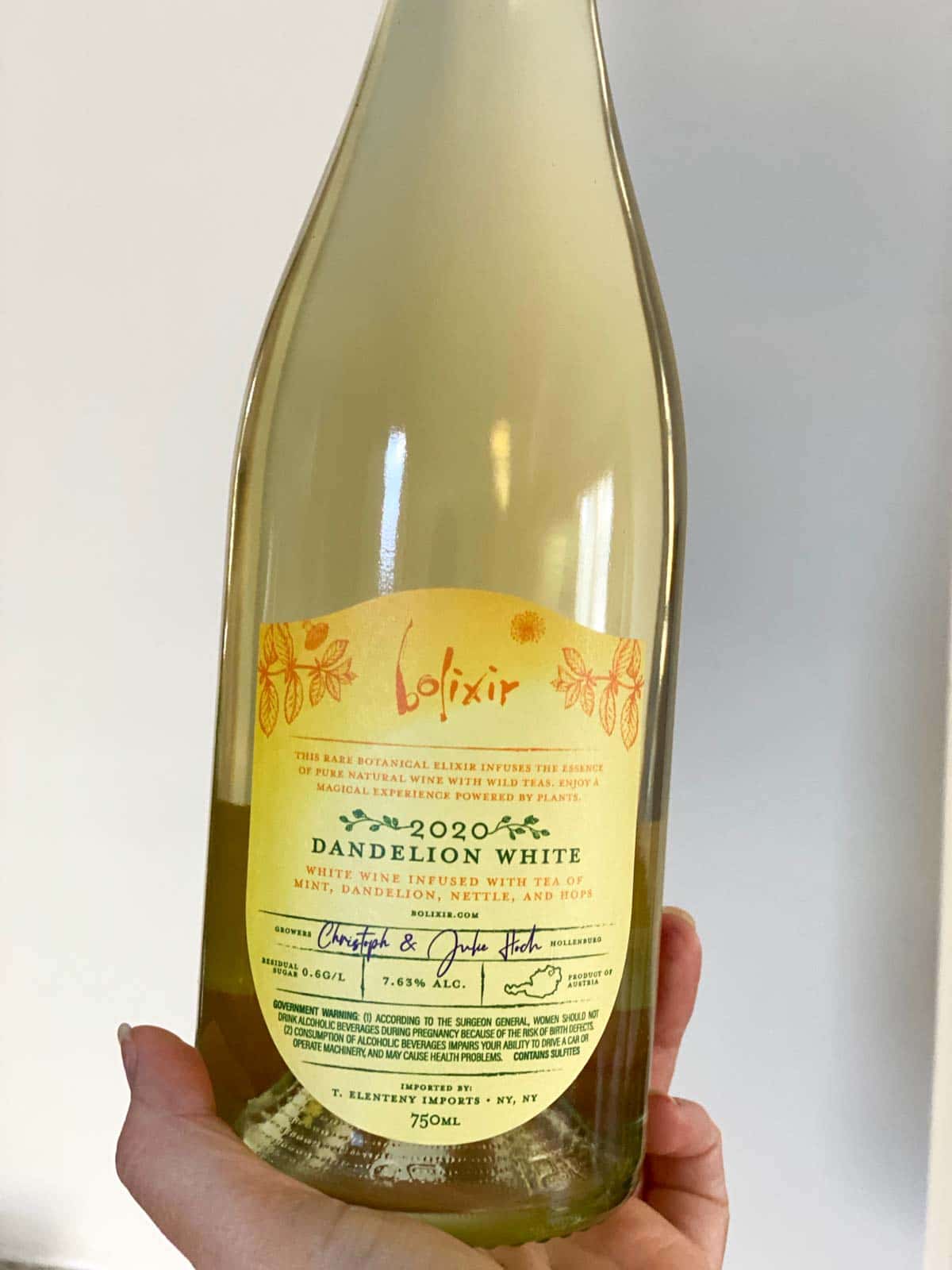 bolixir dandelion white bottle