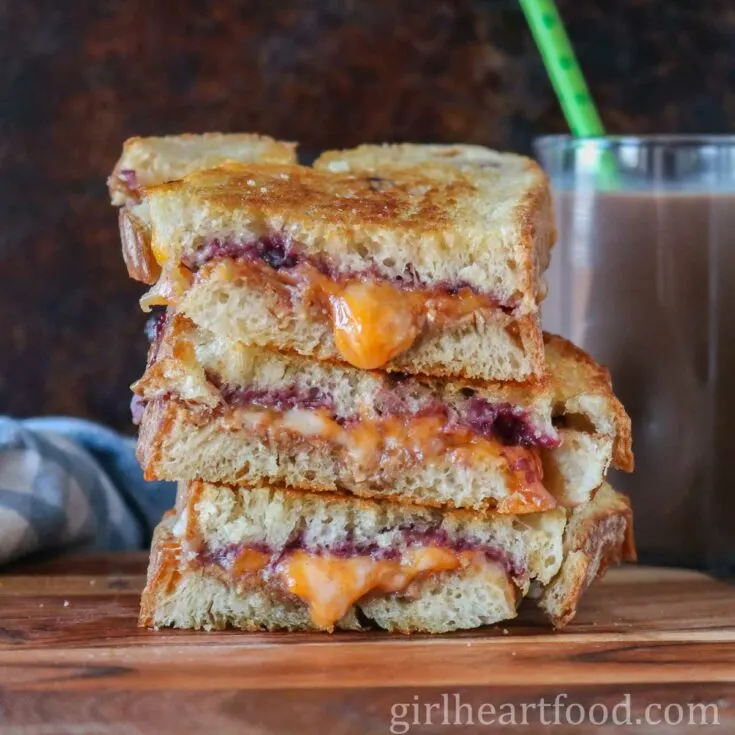 Image for Grilled PB and J Sandwich with Cheese (SO good!)