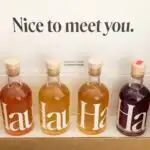 haus sampler kit 4 bottles, with "nice to meet you" on box