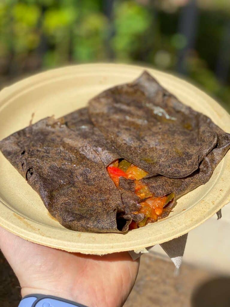 Epcot Crepes a Emporter Ratatouille Galette with tomatoes, zucchini and eggplant