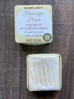 Fromage pavé cheese block from Trader Joe's shown in box