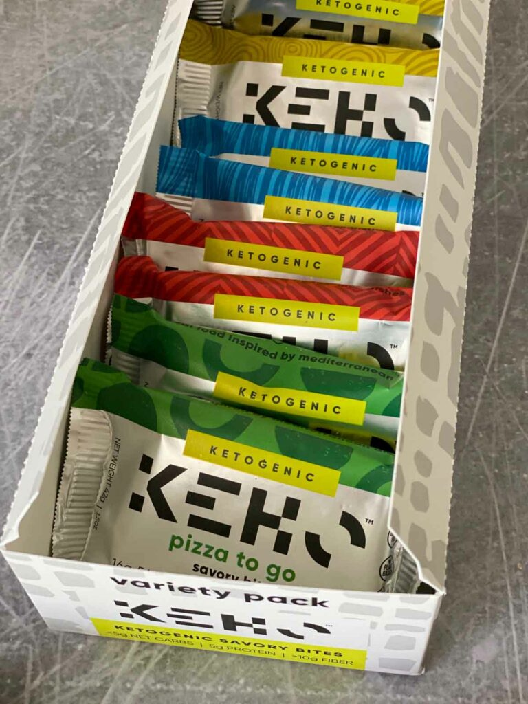 12 KEHO bars in 4 flavors in display box