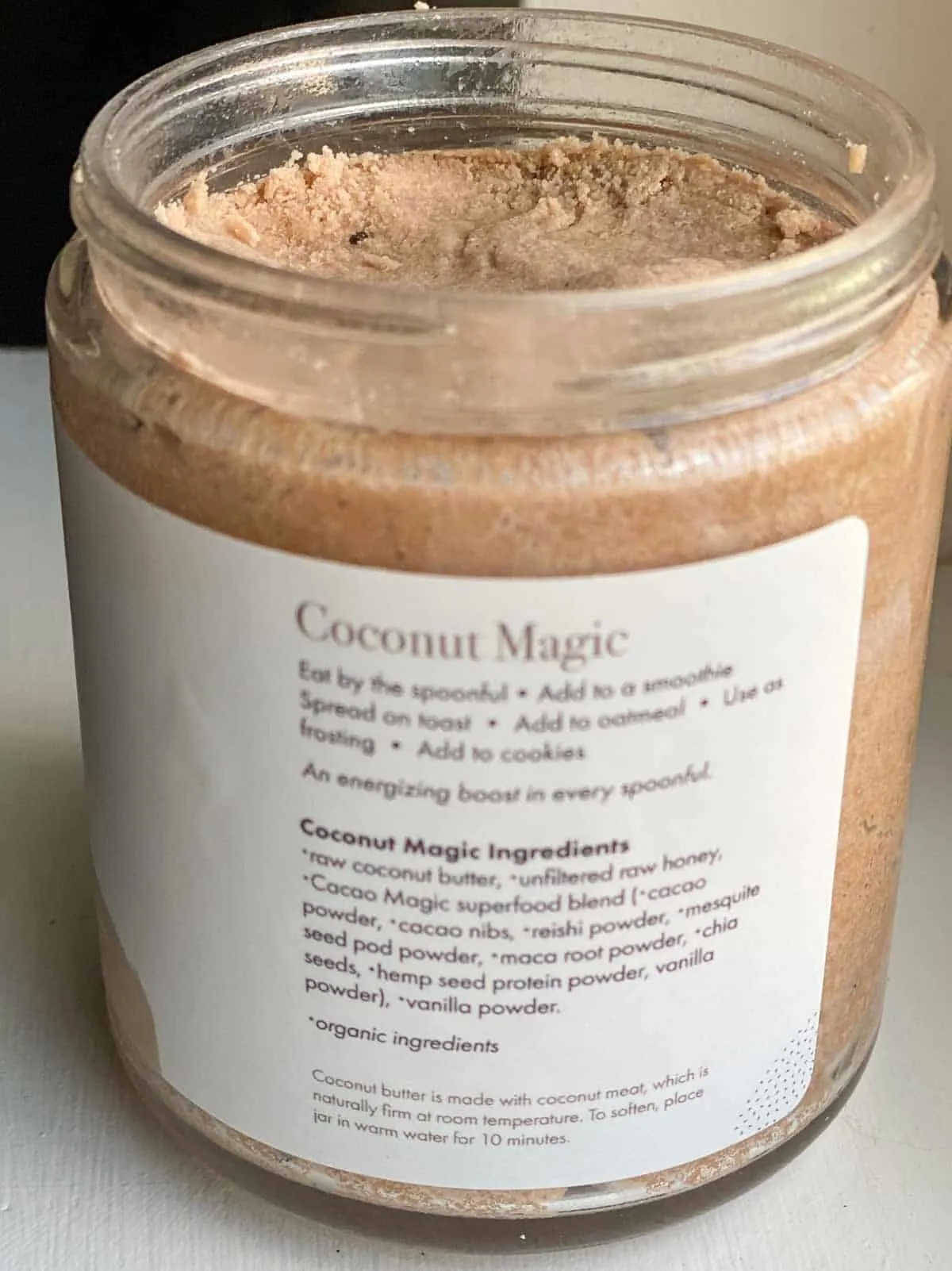 back of coconut magic jar