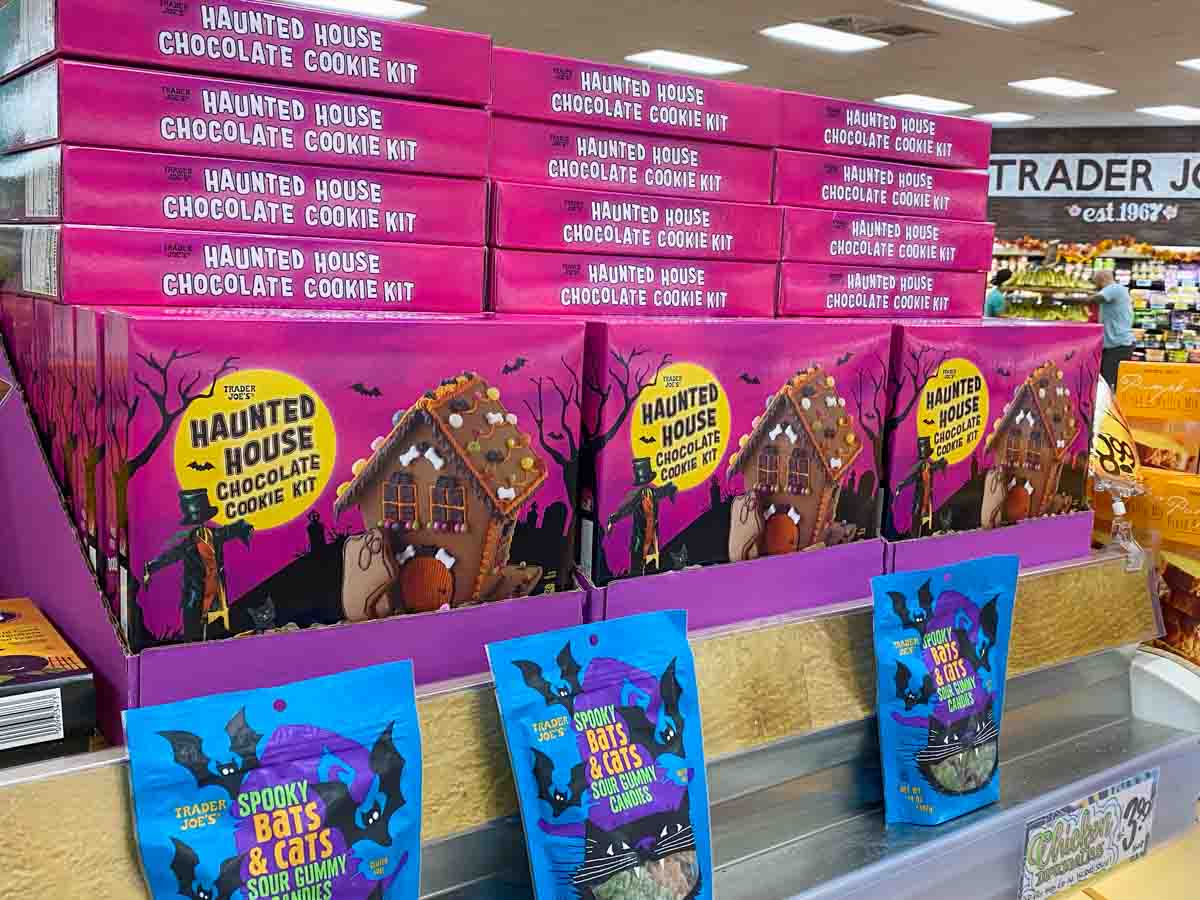 Trader Joe's haunted house kit on shelf