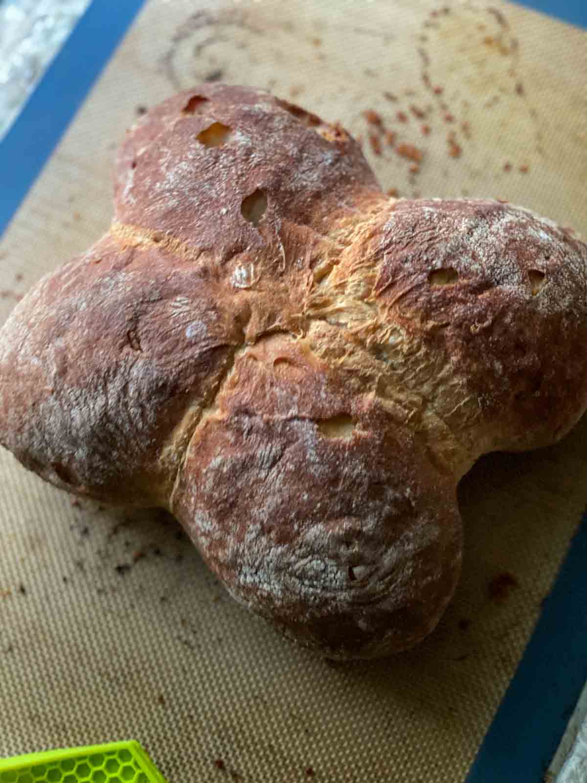 german bread from the brot box on baking sheet