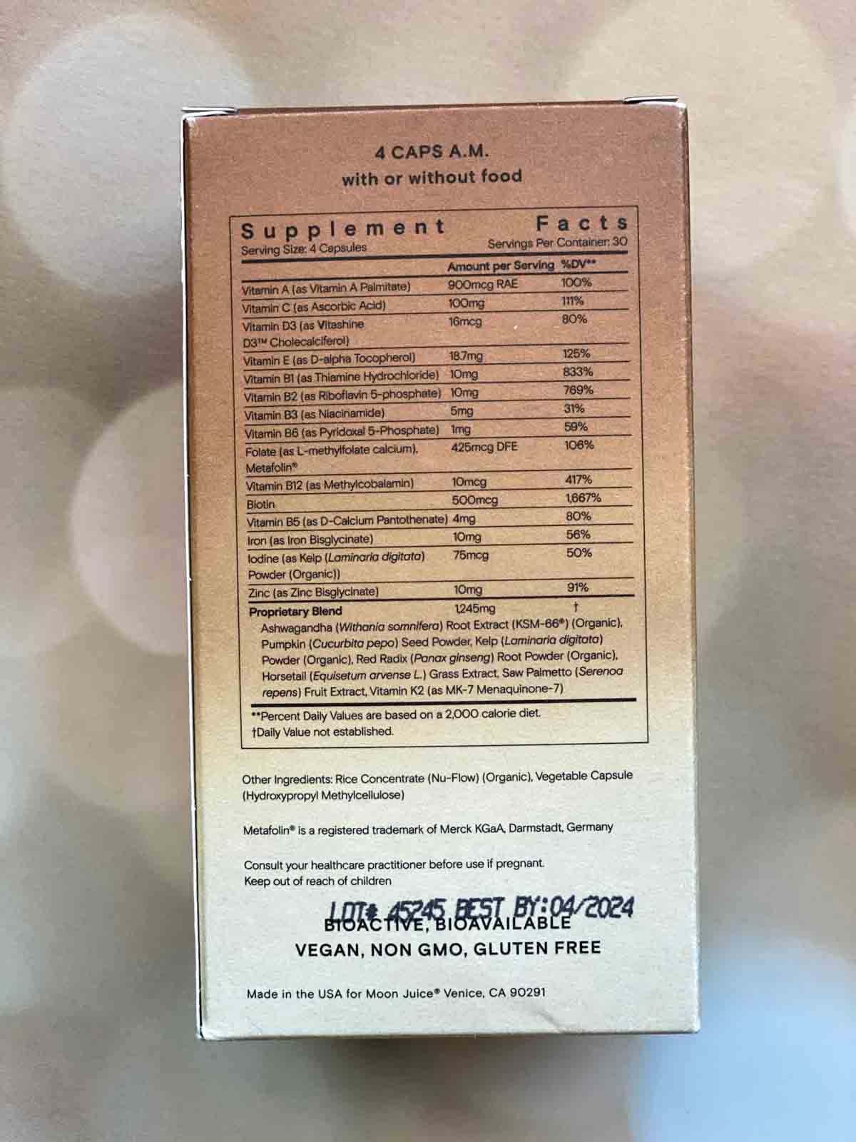 superhair nutrition facts